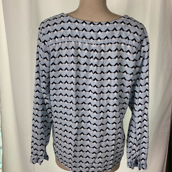 ICHI Blue Pattern Blouse Size L - Picture 5 of 7
